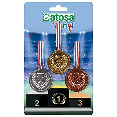 Produktbild von Metallmedaille mit Polyesterband Bunt