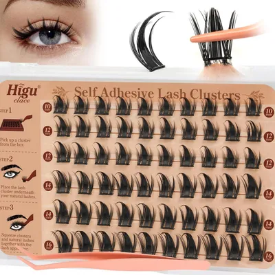 Image de Faux cils en cluster, autocollants, de 10 à 16 mm, 40 pièces, réutilisables, pour un look naturel