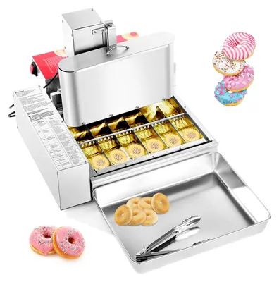 Produktbild von VEVOR kommerzielle automatische Donut Maschine Maker, 6-reihige Herstellungsausrüstung aus Edelstahl (360 Stk./h) elektrische Donut-Fritteuse
