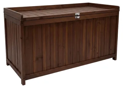 Immagine prodotto di Cubo - Baule Contenitore da Esterno 113x60x53 cm in Legno di Abete con Chiusura a Lucchetto teak