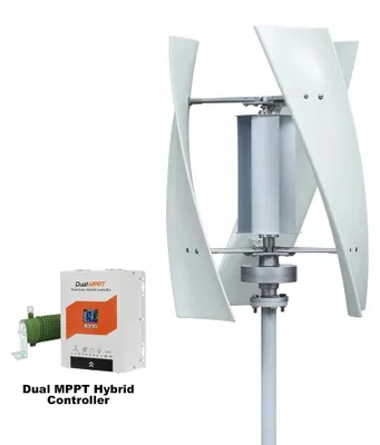 Image de Éolienne verticale - Générateur éolien - 3000 W - 12 V - Avec super-contrôleur - 3 pales - Vitesse de démarrage : 1,5 m/s - Blanc