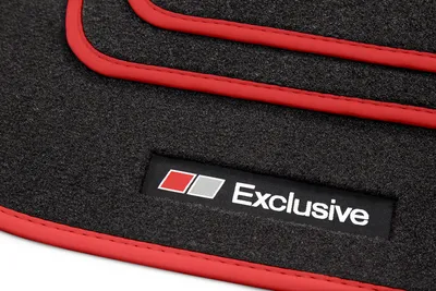 Produktbild von Exclusive Line Fußmatten passend für Audi A6 4F C6 Avant Kombi S-Line 2006-2011, Bandeinfassung:Rot