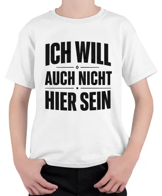 Immagine prodotto di Non voglio indossare questa maglietta con la scritta divertente, sarcastica, adatta ai bambini. Colore: bianco. Taglia: 104