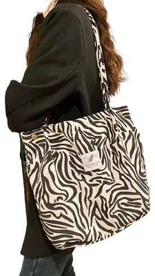 Produktbild von Arbeitstaschen für Damen, Umhängetasche, Cord-Tragetasche für Damen, Schultertasche aus Canvas mit Innentasche