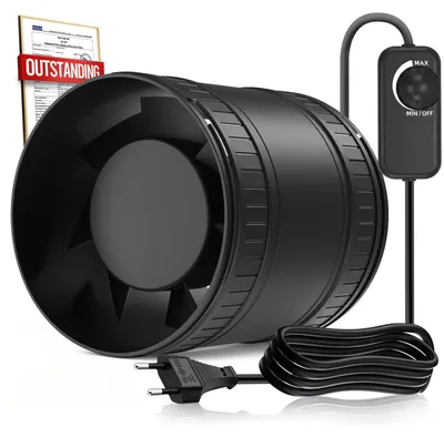 Immagine prodotto di Ventilatore a condotto 100 mm - Ventilatore di scarico - Velocità regolabile - Ventilatore per bagno