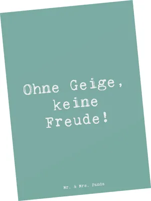 Produktbild von Mr. & Mrs. Panda Postkarte Spruch Geige Freude - Meeresbrise - Geschenk, Ansichtskarten, Folklore, Instrument, Violine, Musiker, Grußkarte, Fotokarte, Kammermusik, Lernen