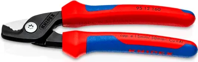 Produktbild von KNIPEX 95 12 160 SB StepCut Kabelschere mit Mehrkomponenten-Hüllen brüniert 160 mm