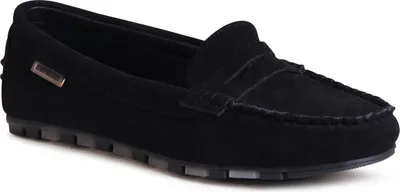 Produktbild von topschuhe24 2988 Damen Velours Mokassins Komfort Slipper , Farbe:Schwarz, Größe:38 EU
