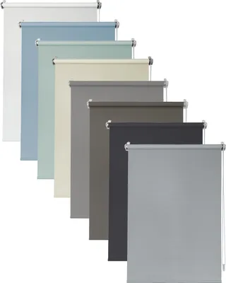 Produktbild von Deco4Me Seitenzugrollo Klemmfix ohne Bohren – blickdicht und lichtdurchlässig – Hellgrau, 140 x 160 cm
