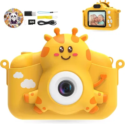 Produktbild von 1080P Kamera Kinder mit 2.0”-Bildschirm & 32GB Karte, Selfie Digitalkamera & Fotoapparat Kinder, Weihnachts Geburtstagsgeschenke, Spielzeug