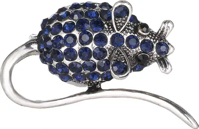 Produktbild von Maus Brosche blau Strasssteine Silber