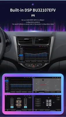 Imagen del producto de Radio para coche de doble DIN, con pantalla táctil, conexión para smartphone, color