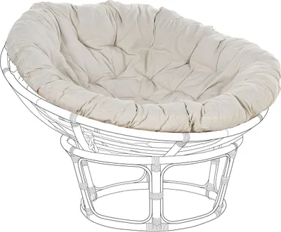 Produktbild von BELIANI Sitzkissen für Gartensessel Hellbeige Stoff Gesteppt Rund mit Bindebändern Boho Auflage für Korbsessel Rattansessel Outdoor Terrasse Balkon
