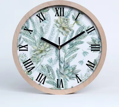 Produktbild von Holzuhr 25fi cm wanduhr - schwarze Spitzen - Blüten und Blätter