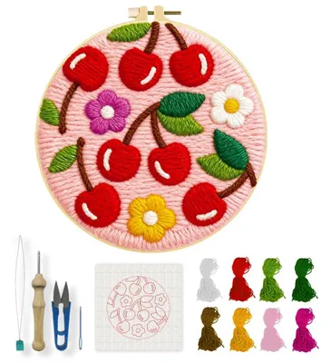 Imagen del producto de Omgoods - Kit de bordado "Hazlo tú mismo" con diseño de flores rosas