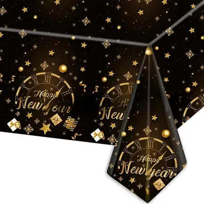 Produktbild von Famanu Tischdecke 137 x 274 cm - Weiße Polyester Tischdecke für Weihnachten