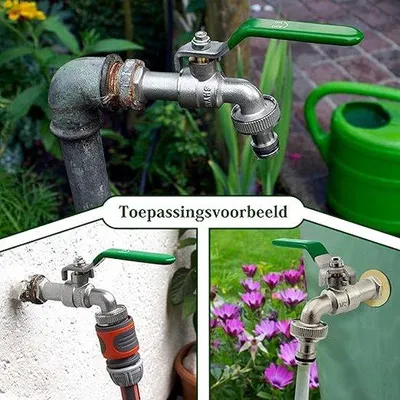 Image de Famanu : Robinet de jardin, en acier inoxydable, 1/2'' x 3/4'' (1 pièce)