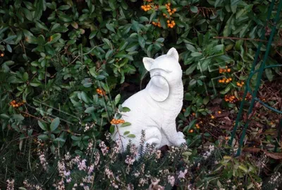Image de Jardin Décoration Chat Terrasse Pierre Figures Figure Déco Statue Sculpture 103122