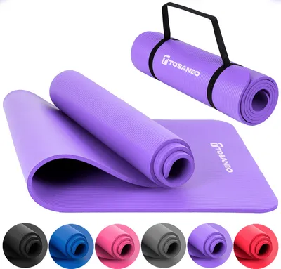 Produktbild von Fitnessmatte mit Tragegurt Purple 183x61x1cm Gymnastikmatte aus NBR Schaumstoff Rutschfeste Sport-Matte für Pilates Workout und Meditation Yogamatte