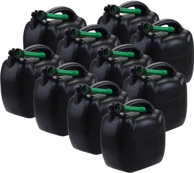 Immagine prodotto di 10x taniche di benzina e carburante 20L con supporti di riempimento, omologazione UN