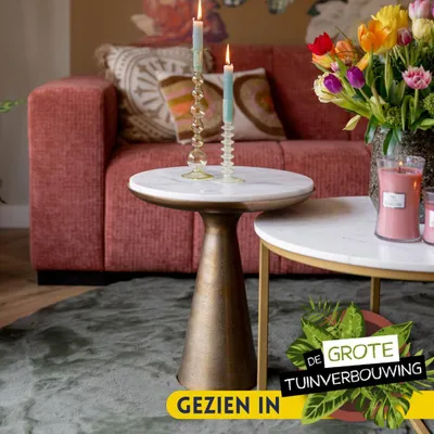 Productafbeelding van Bijzettafel Essy Large | Wit marmer, 45 cm