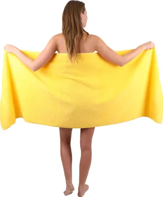 Produktbild von Betz Saunatuch 70 x 200 cm PREMIUM 100% Baumwolle Badetuch Liegetuch Strandtuch   Farbe: gelb