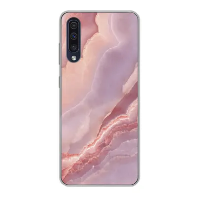 Produktbild von MuchoWow® Handyhülle Schutzhülle Hülle für Samsung Galaxy A30s Naturstein - Rosa - Nahaufnahme Silikon Softcase Handy Hülle - Karteninhaber