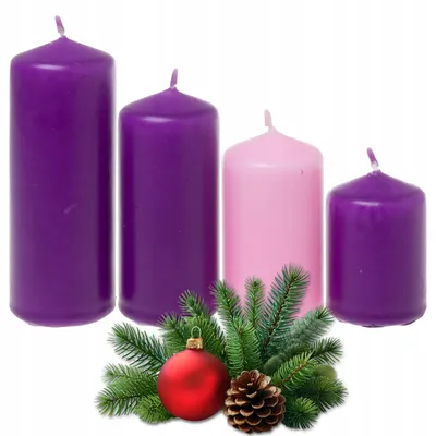 Productafbeelding van Adventskaarsen set, gelaagd - 4 stuks voor een adventskrans. 70, 90, 110, 130 mm