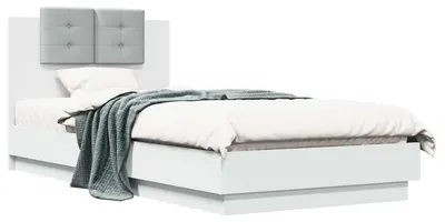 Produktbild von vidaXL Bettgestell mit Kopfteil Weiß 80 x 200 cm Holzwerkstoff