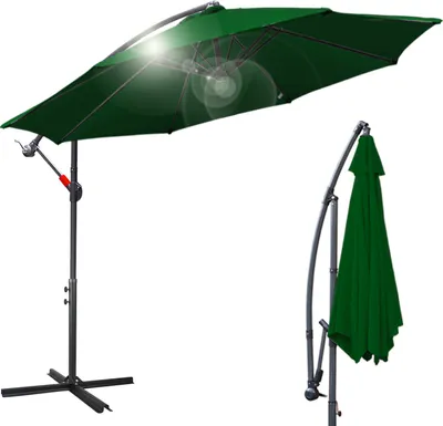 Produktbild von Aopunly Sonnenschirm 360° drehbare Ampelschirm Ø300cm UV-Schutz Kurbelschirm UV50+ Gartenschirm Marktschirm Grün
