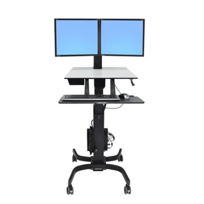 Obrázek produktu pro Ergotron WorkFit-C, Dual Sit-Stand, Multimediální vozík, Černá, Šedá, Plochý panel, 12,7 kg, 55,9 cm (22"), 75 x 75,100 x 100 mm