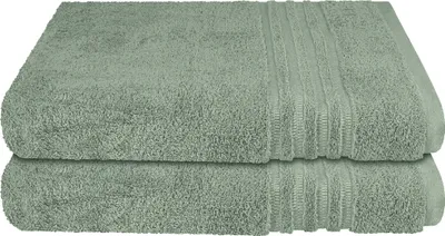 Produktbild von Schiesser Frottier Duschtuch Milano im 2er Set | 100% Baumwolle aus nachhaltiger Produktion | weich, saugstark, farbecht | 70x140cm | Hellgrün