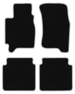 Obrázek produktu pro Velurové autokoberce pro: Subaru Outback II 1999-2004 (kombi/sedan) – sada 4 ks, černo-stříbrné, na míru – Wielganizator CARLUX