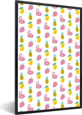 Produktbild von MuchoWow® MuchoWow® Gerahmtes Poster Farben - Sommer - Muster 20x30 cm - Poster mit zchwarzem Bilderrahmen - Drucken - Bilder Poster im Rahmen