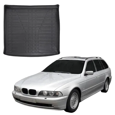Image de Tapis De Coffre Sur Mesure Pour BMW 5 Series E39 1996-2003 Kombi, Noir, Antidérapant, Bord Haut, Toutes Saisons
