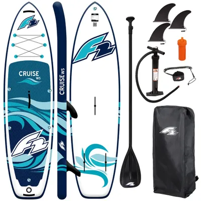 Produktbild von F2 Cruise HFT 11'5 SUP Board Set 354 cm aufblasbar Touring Paddle Board bis 140 kg mit Paddel Pumpe Rucksack