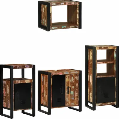 Immagine prodotto di vidaXL Set di mobili da bagno, 4 pezzi, multicolore e nero