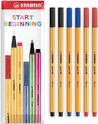 Obrázek produktu pro STABILO point 88, popisovač – 0,4 mm, jemná čára – balení 6 kusů (vícebarevný)