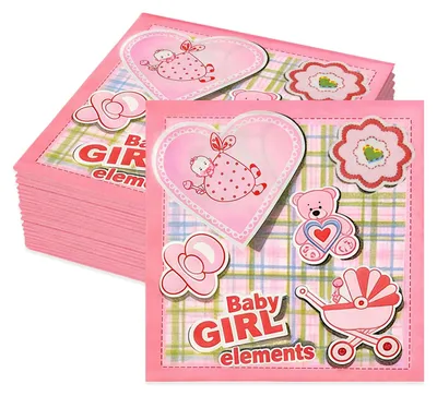 20 Babyshower-Servietten Hello Girl, 33x33 cm, Papier