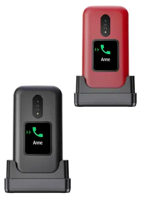 Produktbild von Doro 2880, Klappgehäuse, Single SIM, 320 x 240 Pixel, Bluetooth, 1000 mAh, Schwarz, Weiß