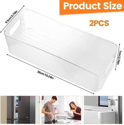 Obrázok produktu pre Transparentné® a stohovateľné organizéry do chladničky s úchytmi od Unyqo pre kuchyňu