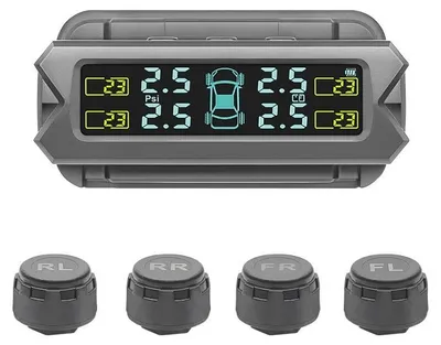 Produktbild von TPMS-Reifendrucküberwachungssystem Techstar®, Solarbetrieb, 4 externe Sensoren, LCD-Display