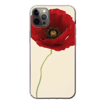Produktbild von MuchoWow® Handyhülle Schutzhülle Hülle für iPhone 12 Pro Max Nahaufnahme einer roten Mohnblume Silikon Softcase Handy Hülle - Hartschale