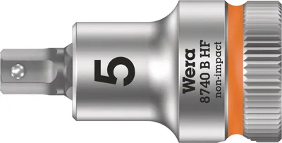 Produktbild von Wera 05003033001, Buchse, 3/8", Metrisch, 1 Kopf/Köpfe, 5 mm, Chrom-Vanadium-Stahl