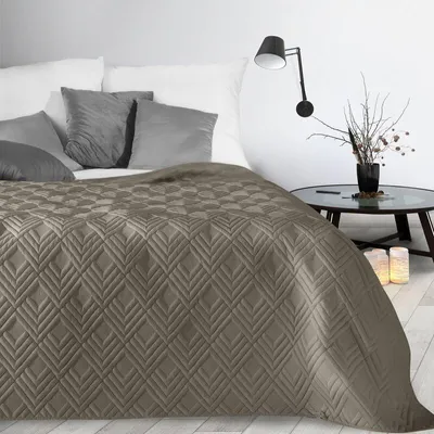 Produktbild von Design91 Tagesdecke Allzweckdecke Steppdecke Überwurf Bettdecke Bettüberwurf ALARA 1 CB 170x210 cm cm dunkelbeige