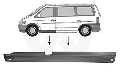 Produktbild von VAN WEZEL 3078101 Schweller Reparaturblech Einstiegblech Links passend für MERCEDES-BENZ VITO Bus (638) V-Klasse (W638/2) VITO Kasten (638)