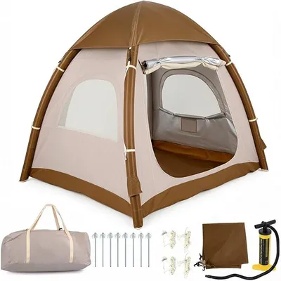 Imagen del producto de Tienda de campaña inflable para 2-4 personas, impermeable, de 208x208x196 cm