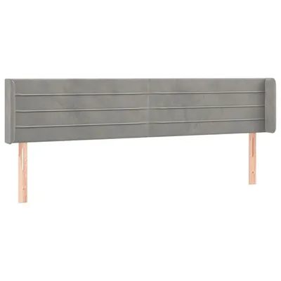 Produktbild von vidaXL Kopfteil mit Ohren Hellgrau 203x16x78/88 cm Samt
