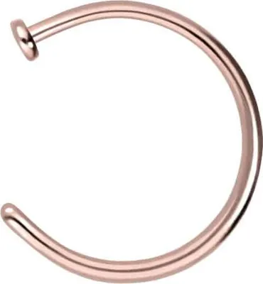 Produktbild von Nasenpiercing, Nasenstecker Chirurgenstahl Nasenring offen PLATTE RoséGold Innendurchmesser: 10mm + Stabstärke: 1mm
