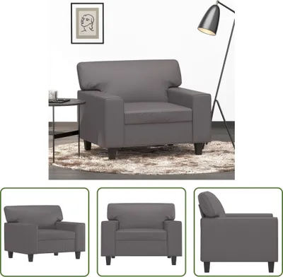 Produktbild von The Living Store Sessel Grau 60 cm Kunstleder